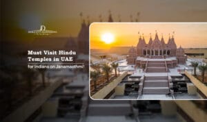 Hindu temples in UAE, | Janmashtami celebration in UAE Blog Banner by Dubai City Sightseeing