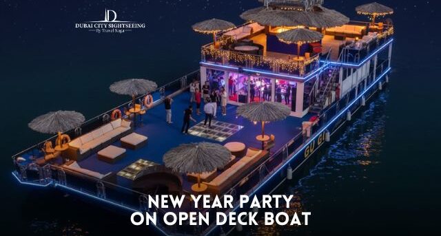 New Year Open Deck Boat Party Dubai 2026-27 with fireworks