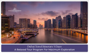 Tourists exploring Dubai city attractions