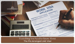 UAE pre-arranged visa document and passport