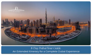 Tourists enjoying an 8-day Dubai tour with iconic attractions and luxury experiences.