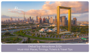 Visitors exploring Dubai’s top attractions in 2026, including iconic landmarks, modern architecture, and family-friendly destinations.
