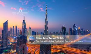 South Korean travellers exploring Dubai attractions with a holiday package
