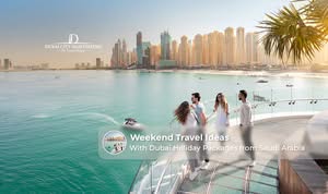 Saudi travellers enjoying Dubai attractions during a holiday package trip