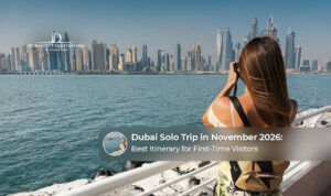 Solo traveller exploring Dubai landmarks and attractions during a November getaway.
